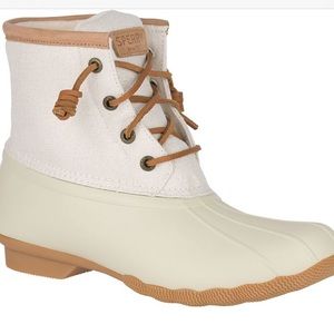 Sperry Women's White and Tan Duck Boots